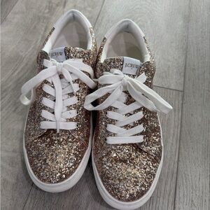 J. Crew Sparkle Sneakers with White Laces